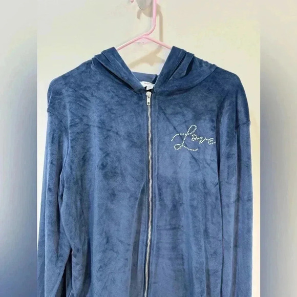 Ruby & Lace Blue Maternity Zip Up Hoodie - Sizes M & XL - Picture 3 of 10